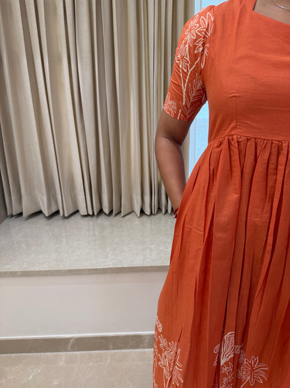 Orange Jungle Cotton Maxi