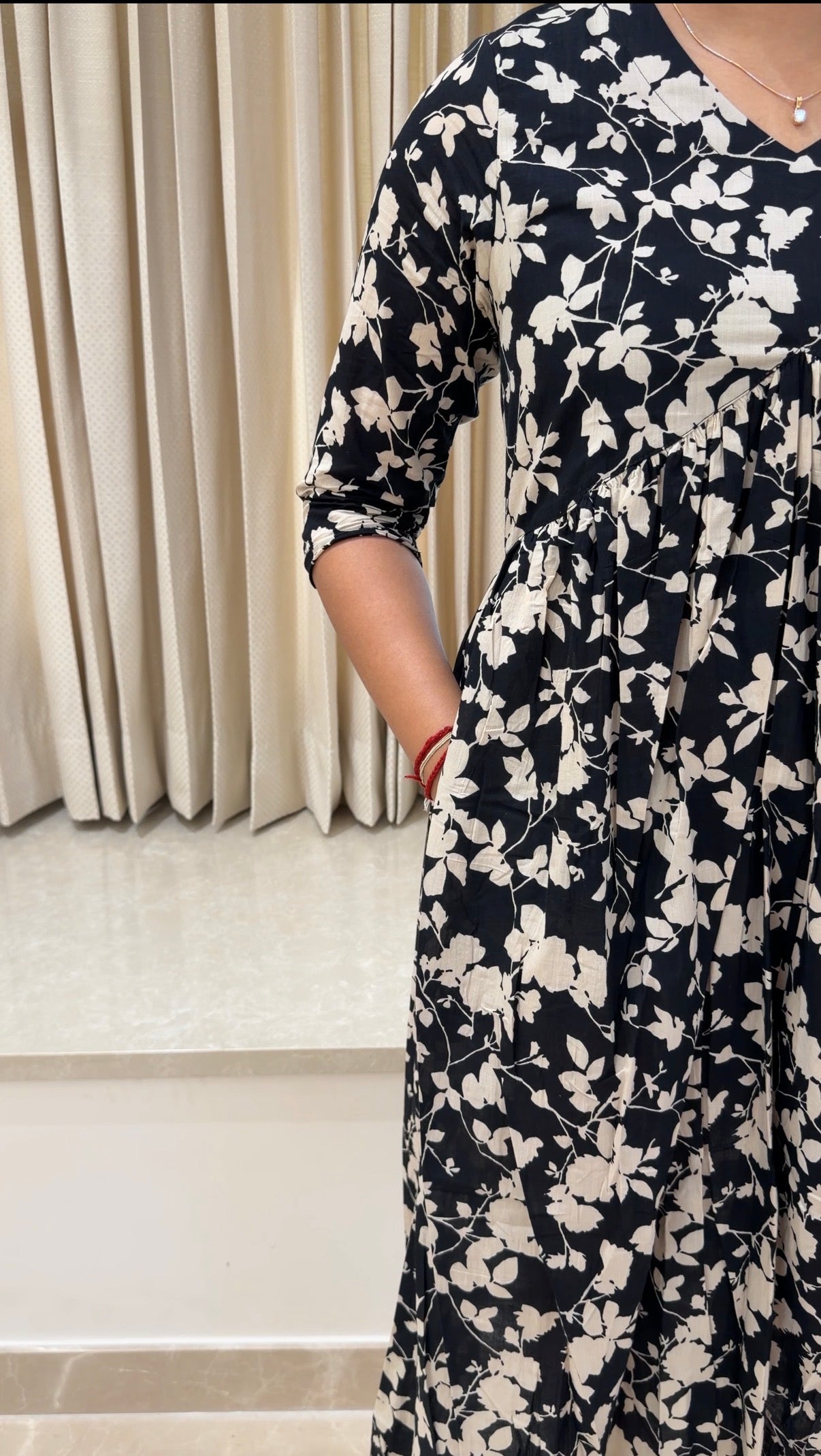 Black Alia Cut Cotton Maxi
