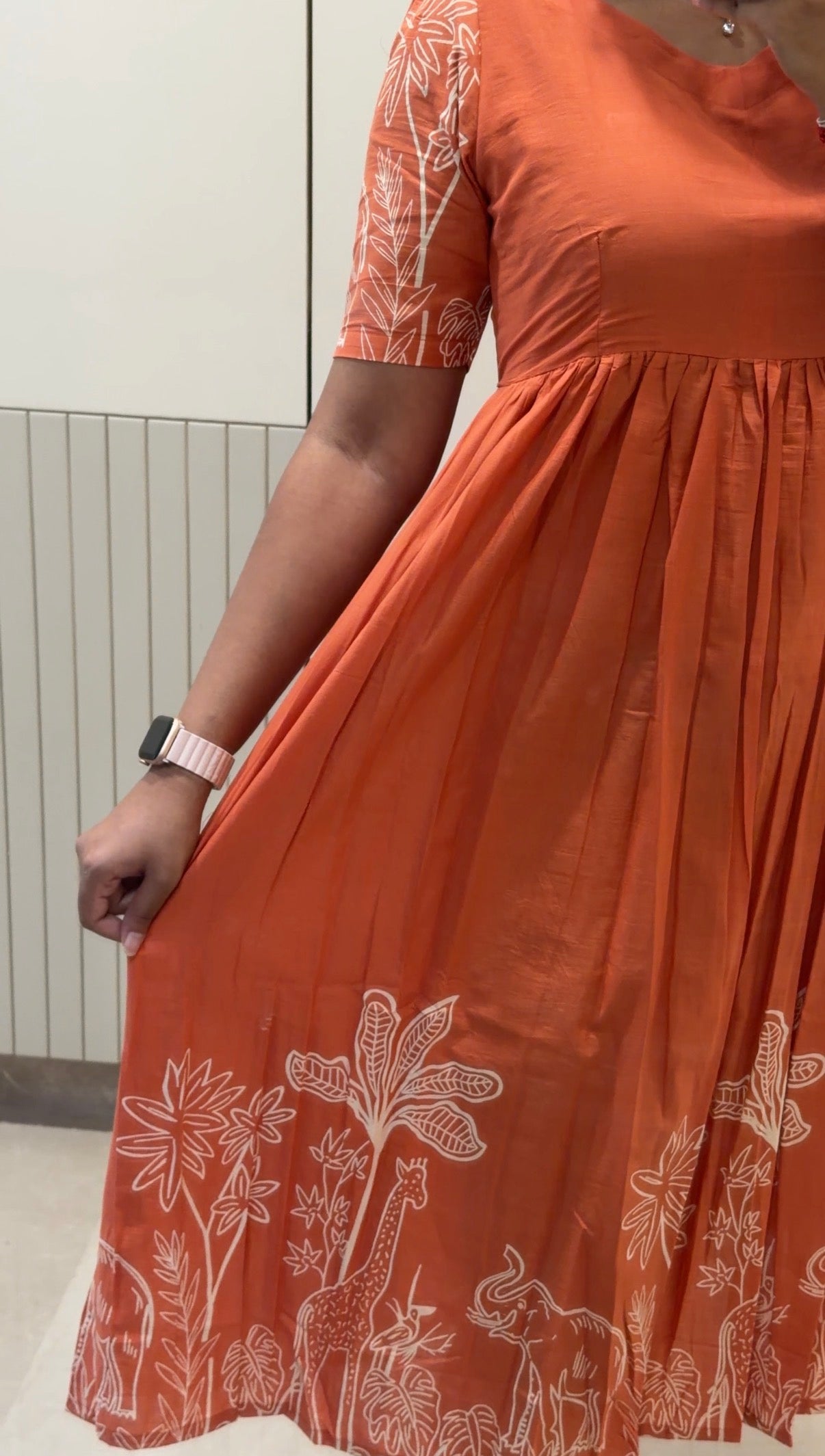 Orange Jungle Cotton Maxi
