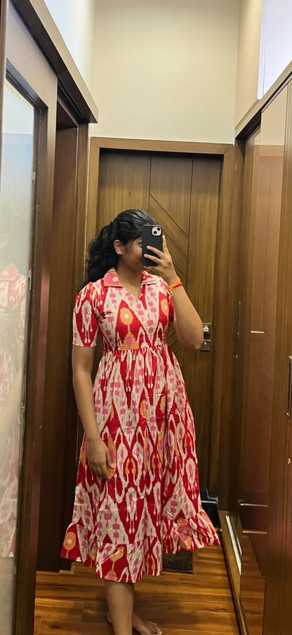 Red Lines Cotton Maxi
