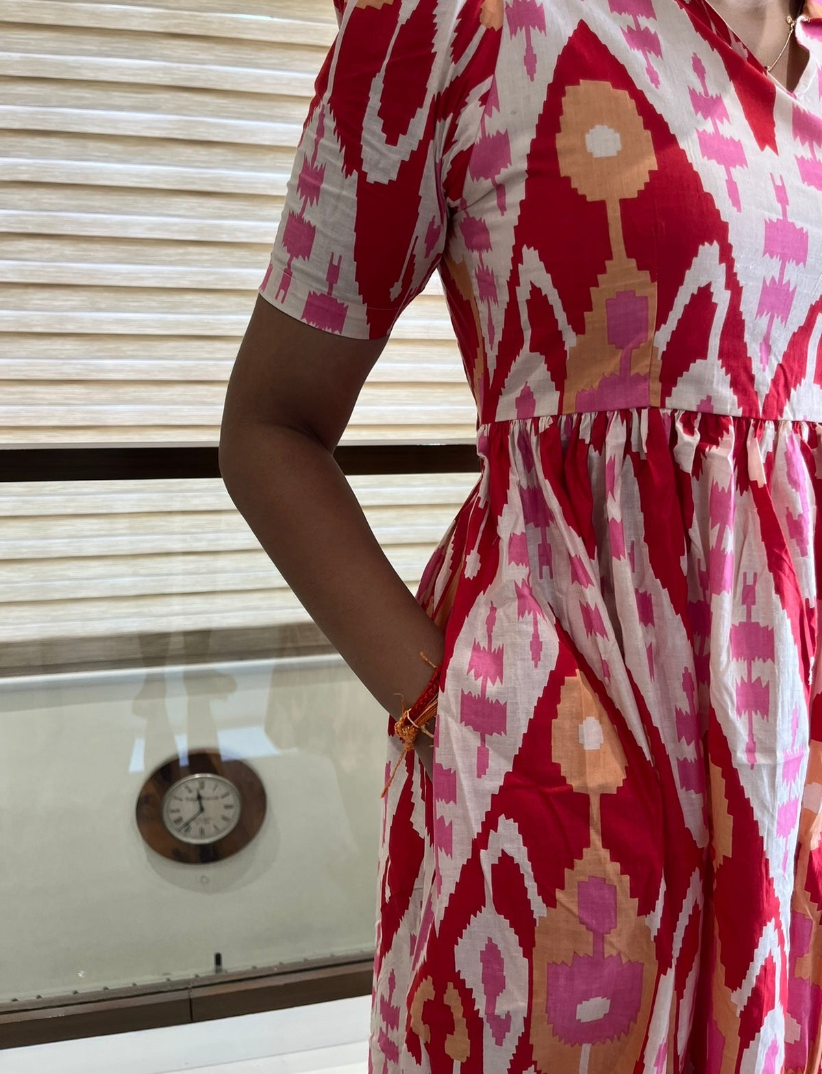 Red Lines Cotton Maxi
