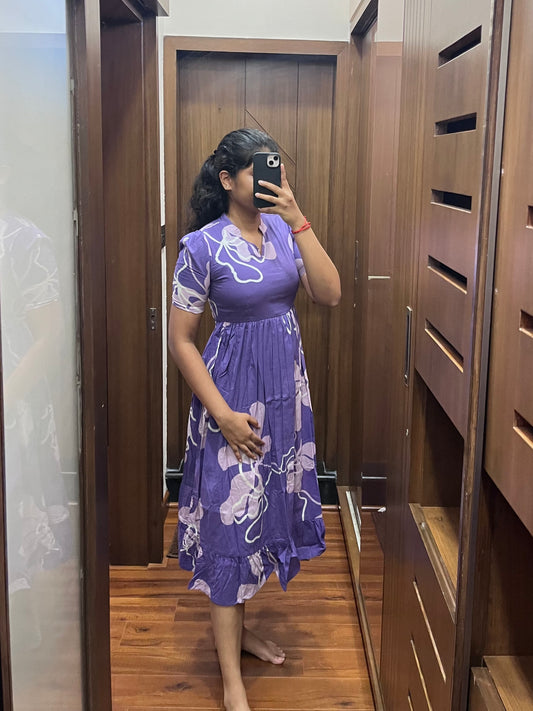 Purple Design Cotton Maxi