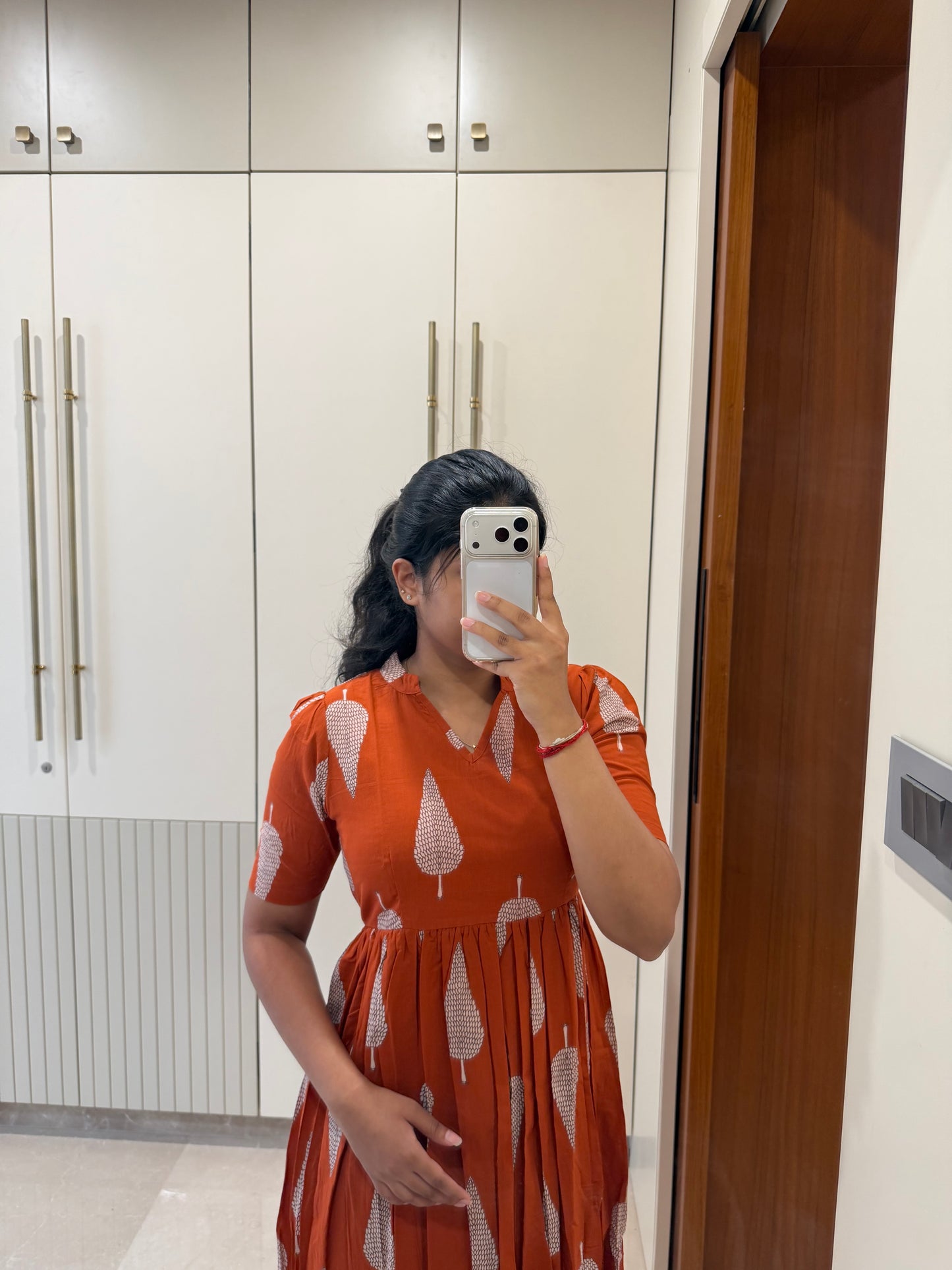 Dark Orange Cotton Maxi