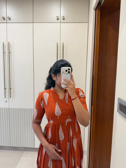 Dark Orange Cotton Maxi