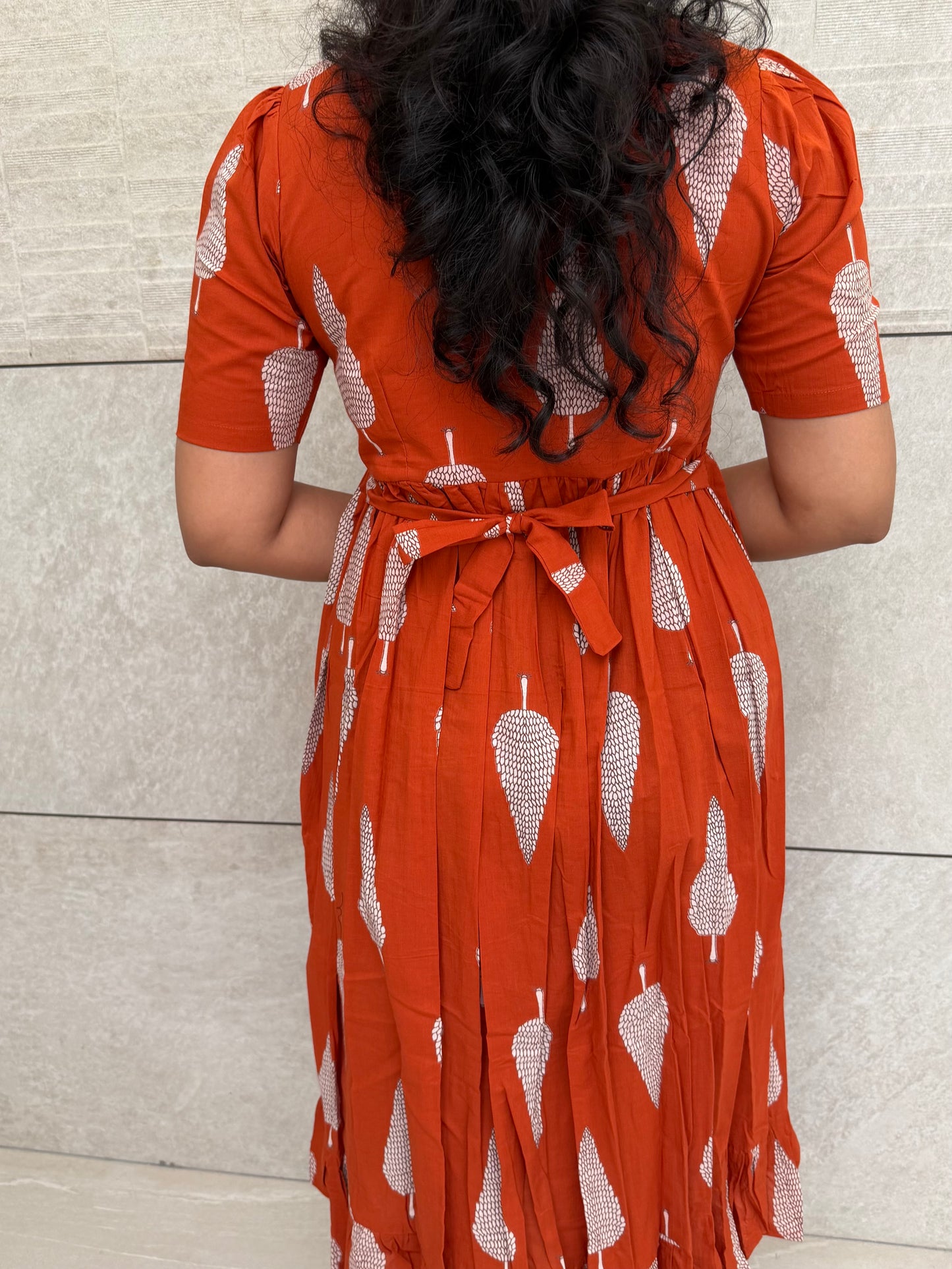 Dark Orange Cotton Maxi