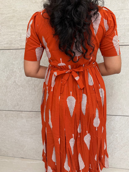 Dark Orange Cotton Maxi