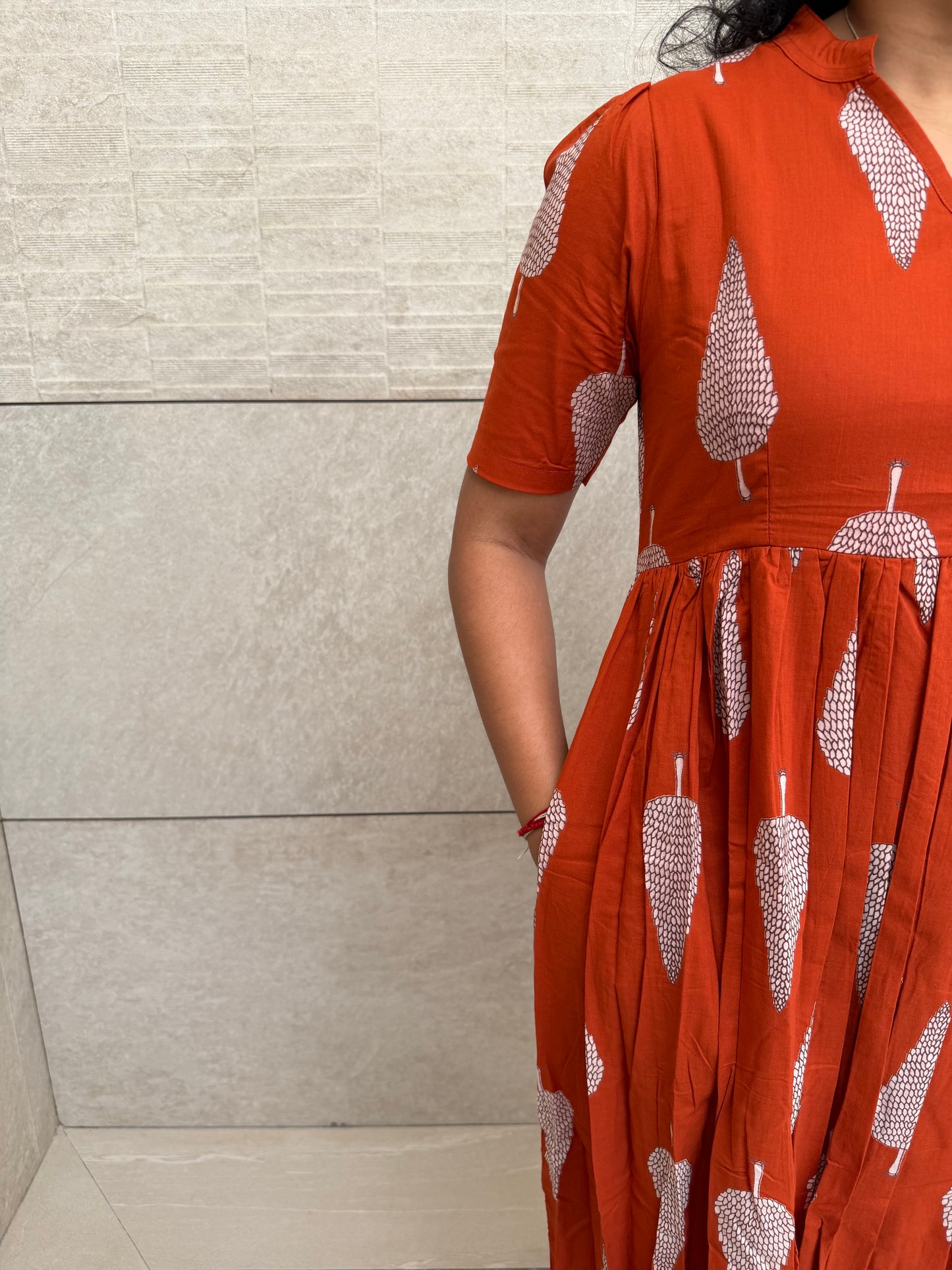 Dark Orange Cotton Maxi