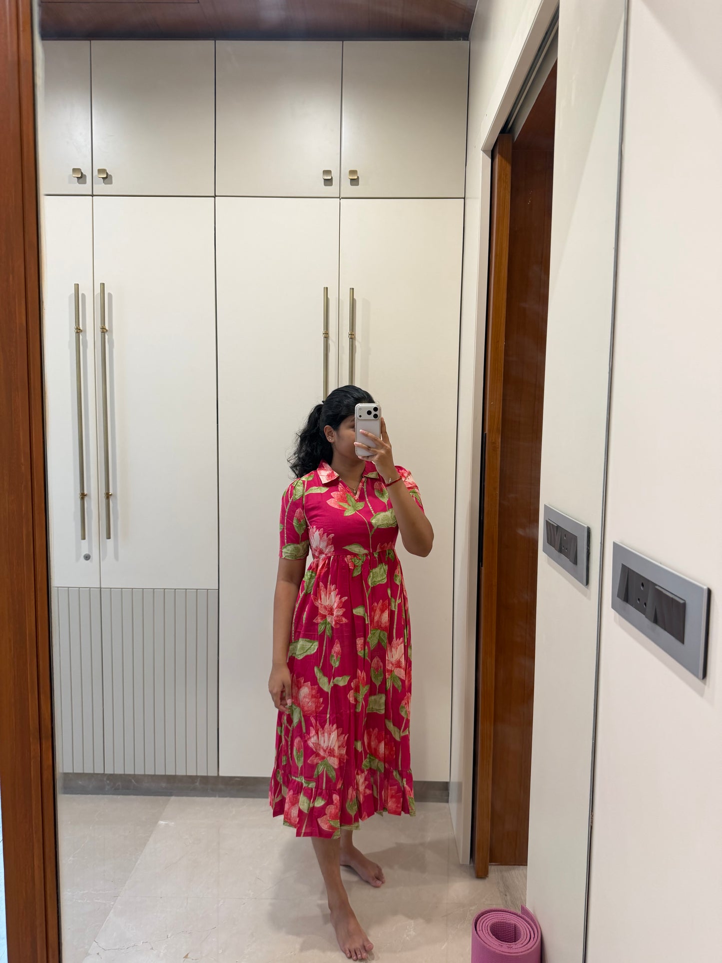 Pink Lotus Cotton Maxi