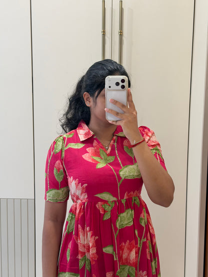 Pink Lotus Cotton Maxi