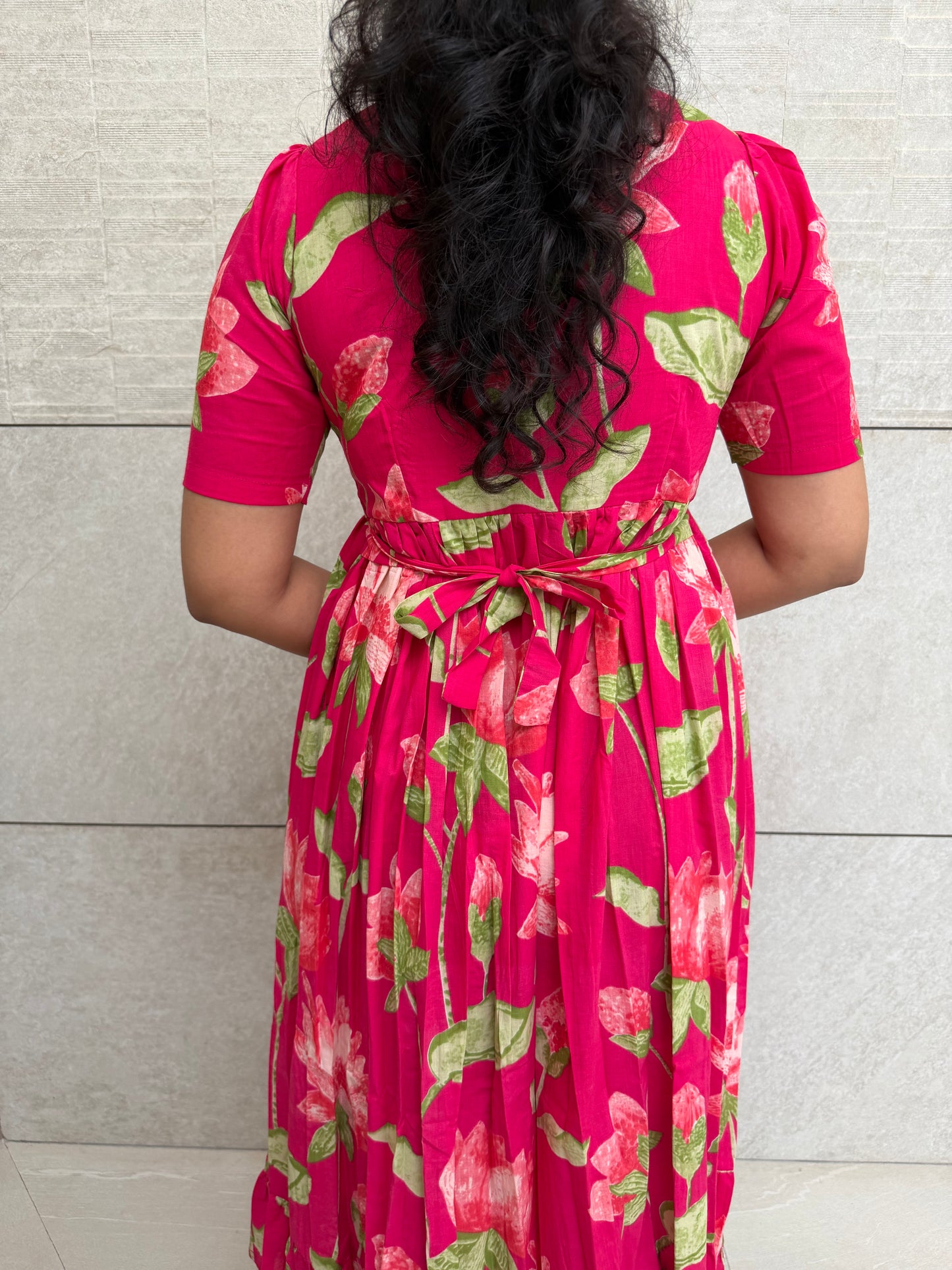 Pink Lotus Cotton Maxi