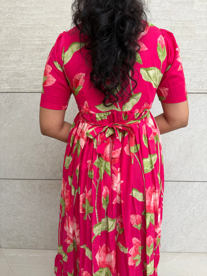 Pink Lotus Cotton Maxi