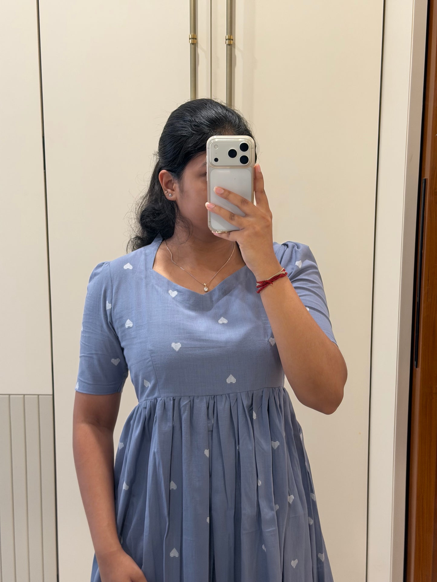 Grey Heart Handloom Cotton Maxi