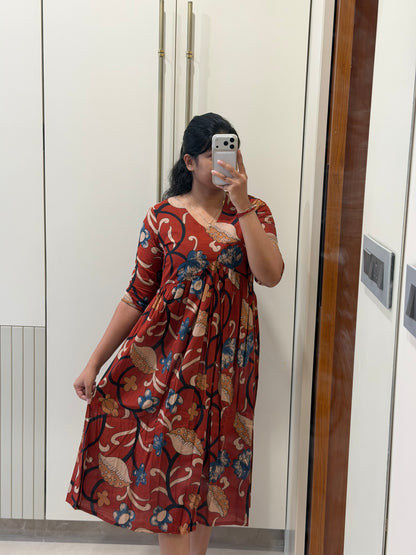 Kalamkari Brown Alia cut maxi