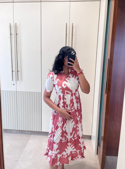 Pink Pattern Cotton Maxi