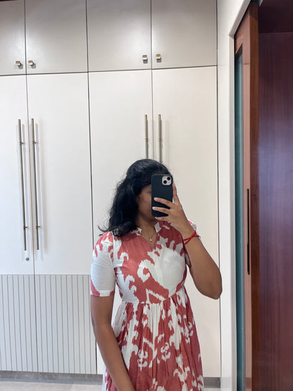 Pink Pattern Cotton Maxi