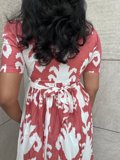 Pink Pattern Cotton Maxi