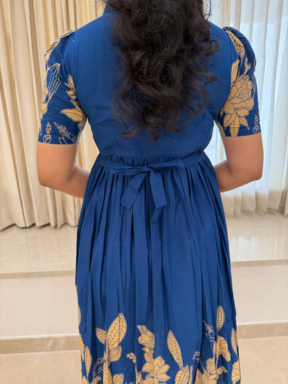 Royal Blue Blossom Cotton Maxi