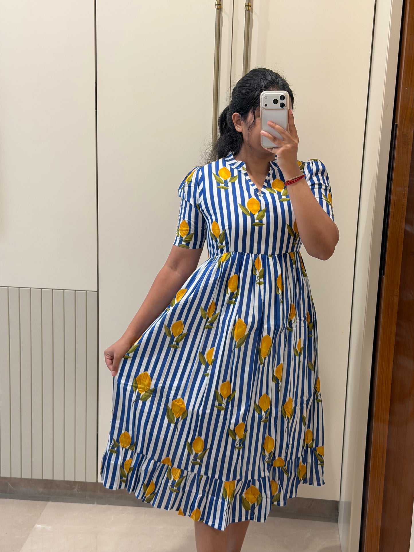 Blue Lemon Cotton Maxi
