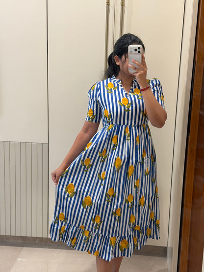 Blue Lemon Cotton Maxi
