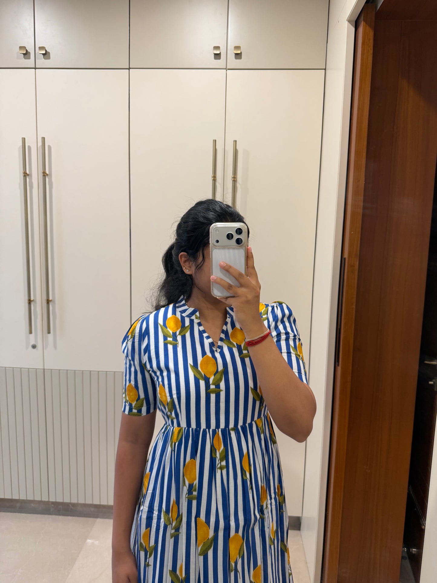 Blue Lemon Cotton Maxi