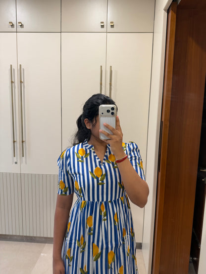 Blue Lemon Cotton Maxi