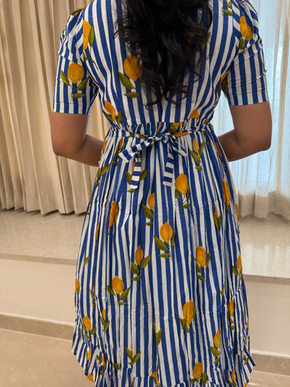 Blue Lemon Cotton Maxi
