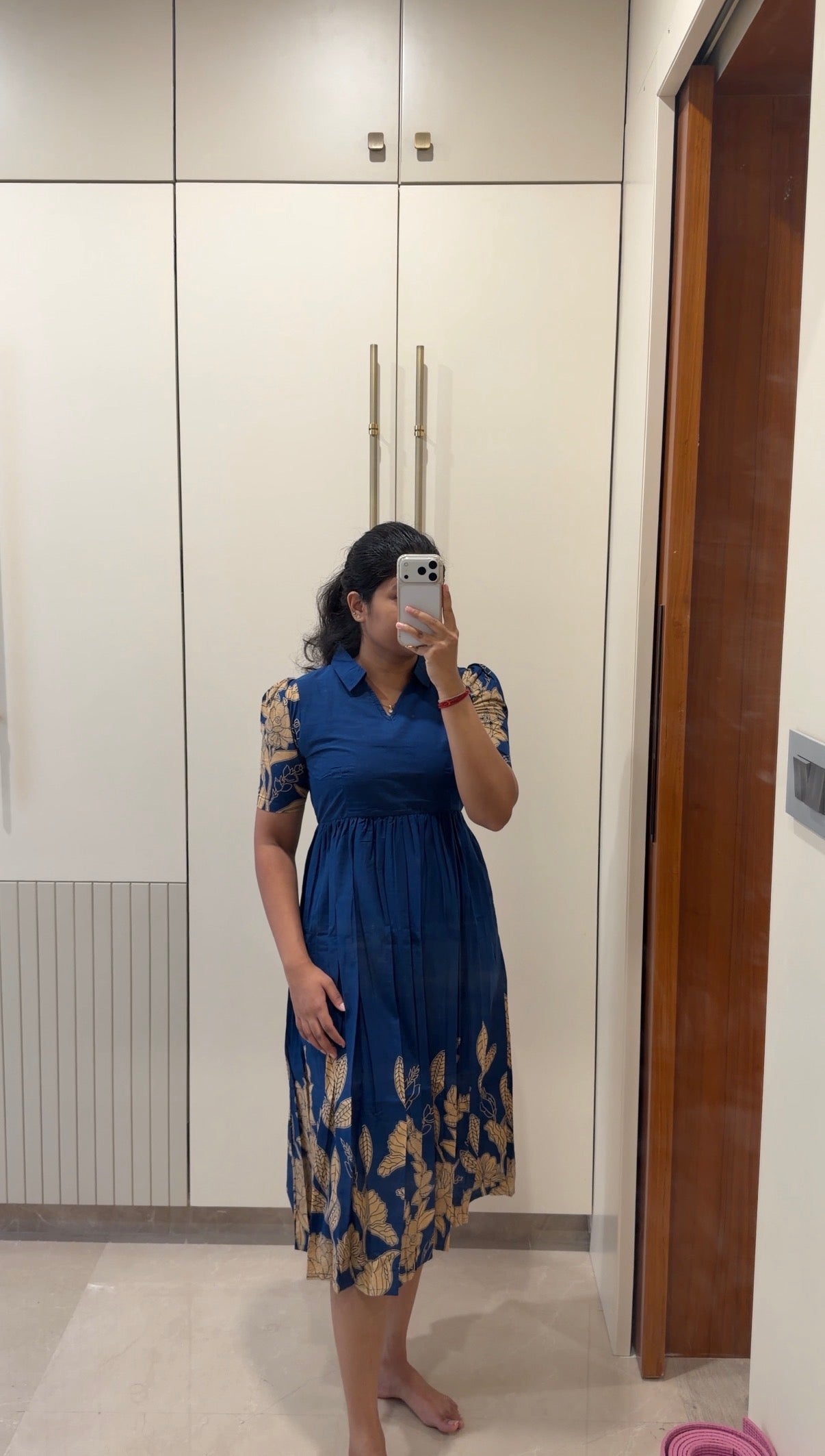 Royal Blue Blossom Cotton Maxi