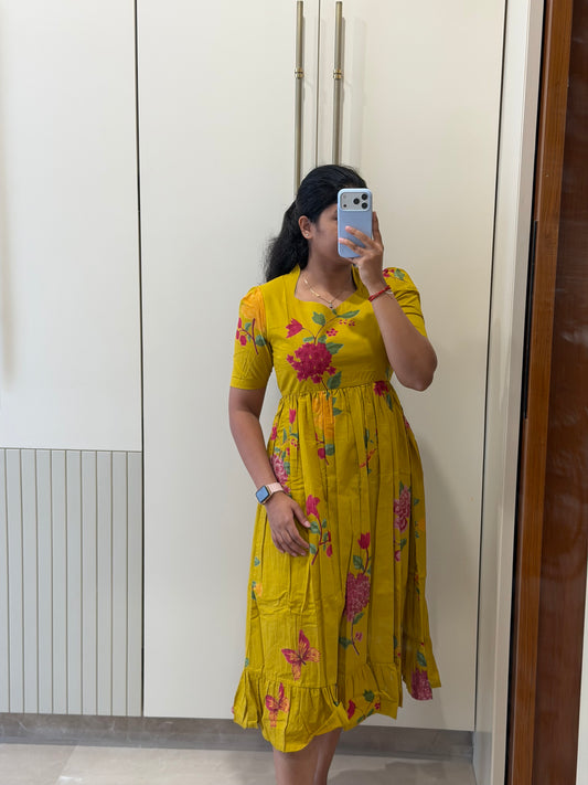 Yellow Petal Cotton Maxi