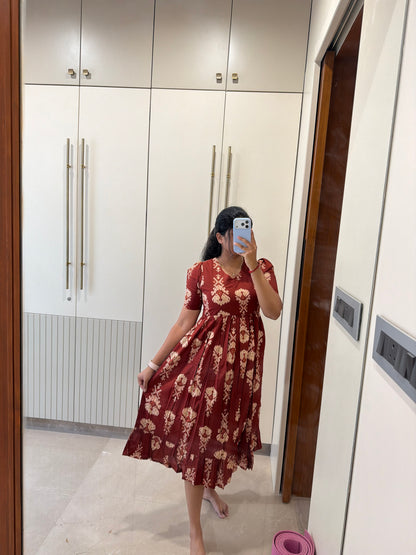 Red Design Cotton Maxi