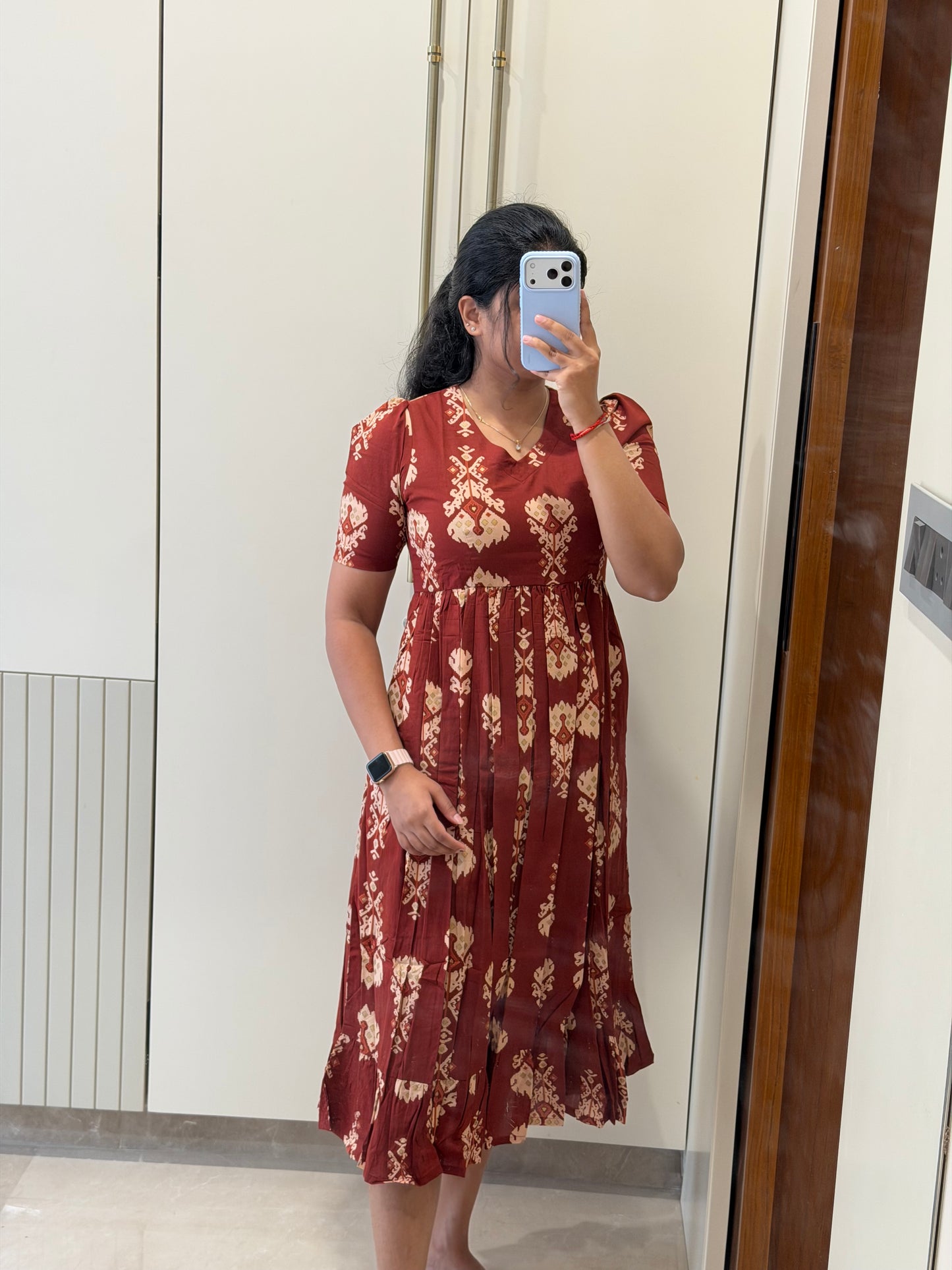 Red Design Cotton Maxi