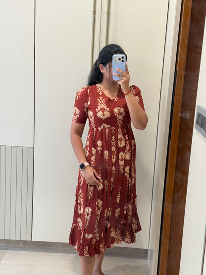 Red Design Cotton Maxi