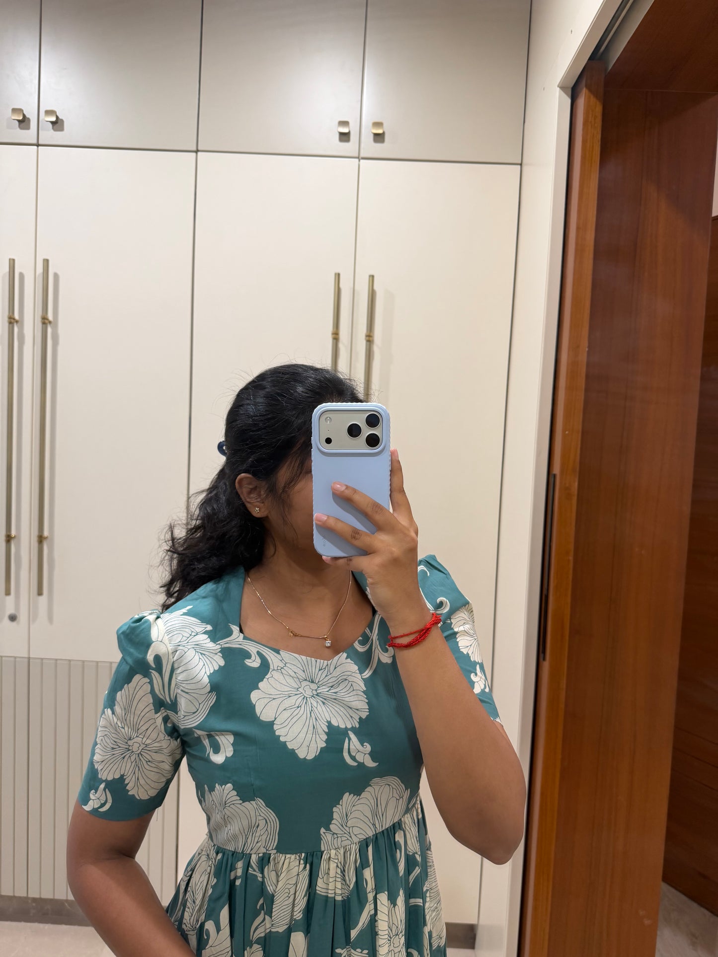 Turquoise Green Cotton Maxi