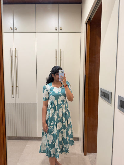 Turquoise Green Cotton Maxi