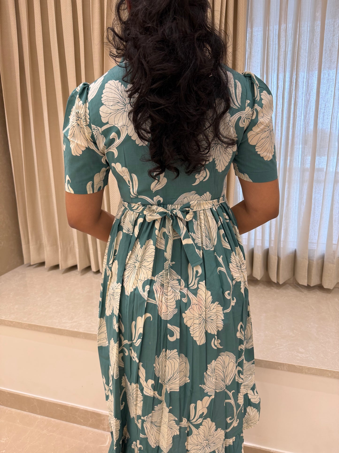 Turquoise Green Cotton Maxi