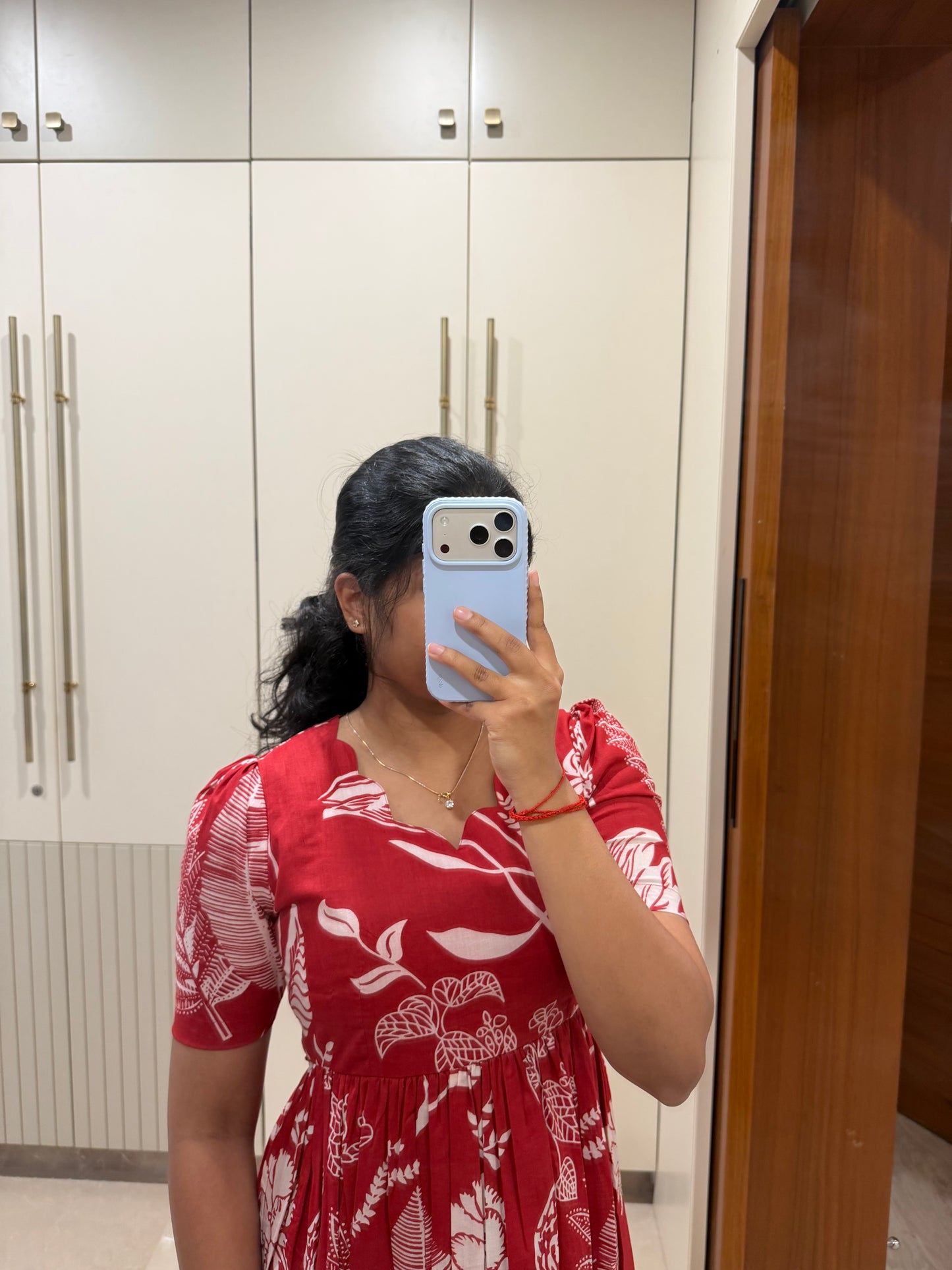 Red Garden Cotton Maxi