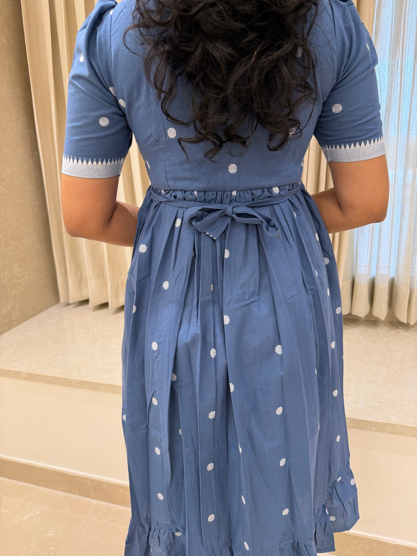 Denim Handloom Cotton Maxi