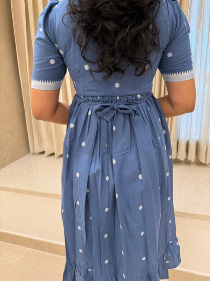 Denim Handloom Cotton Maxi