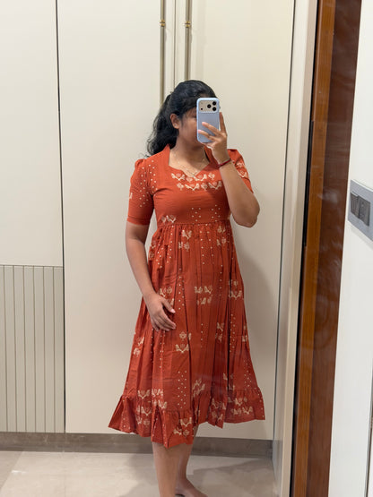 Orange Parrot Cotton Maxi