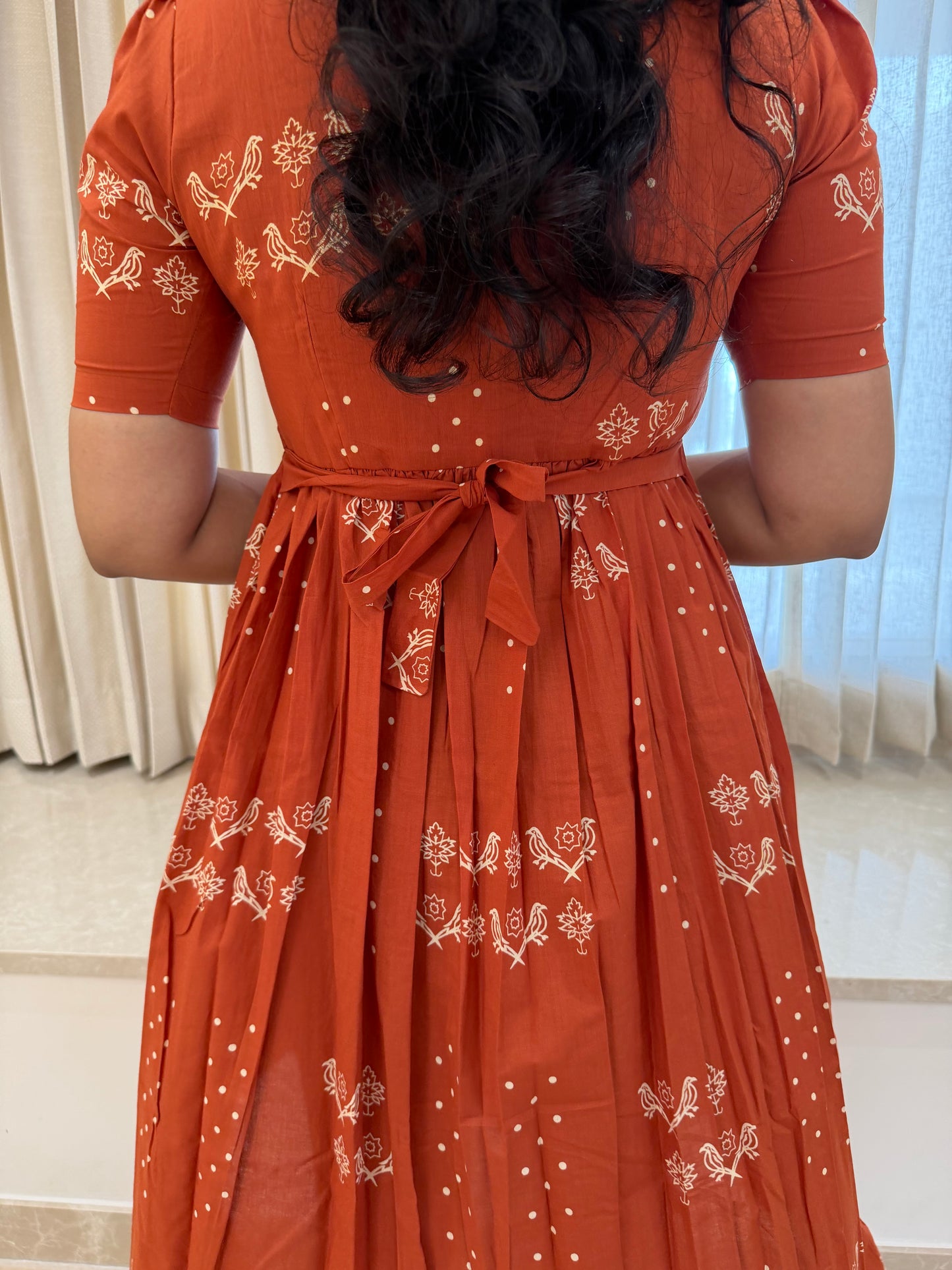 Orange Parrot Cotton Maxi