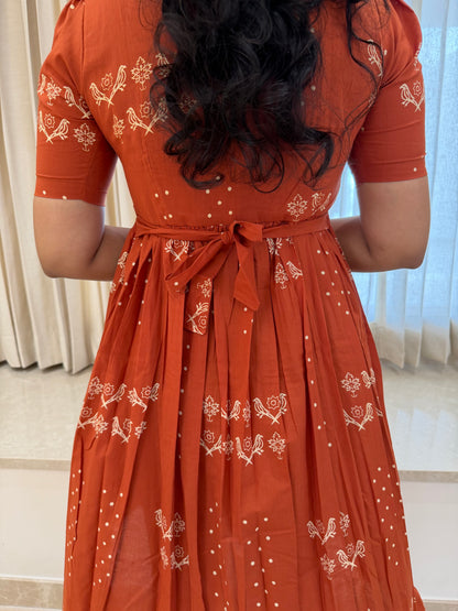 Orange Parrot Cotton Maxi