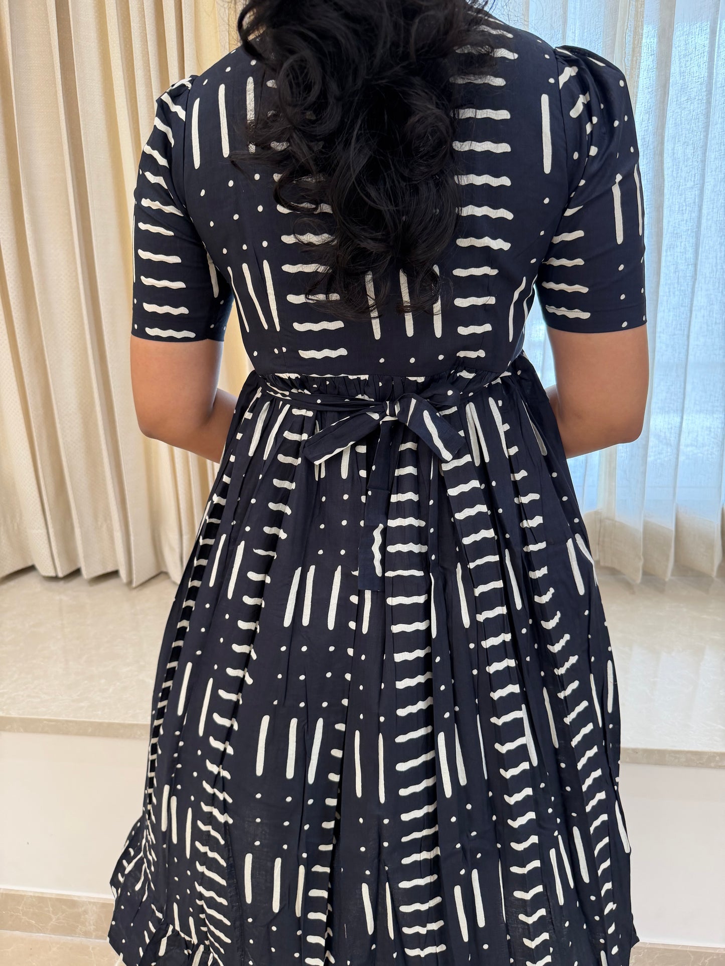 Black Lines Cotton Maxi