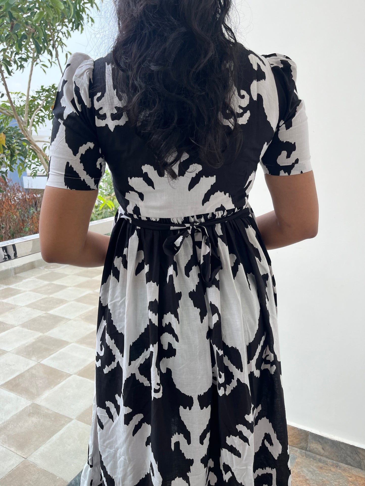 Black Pattern Cotton Maxi