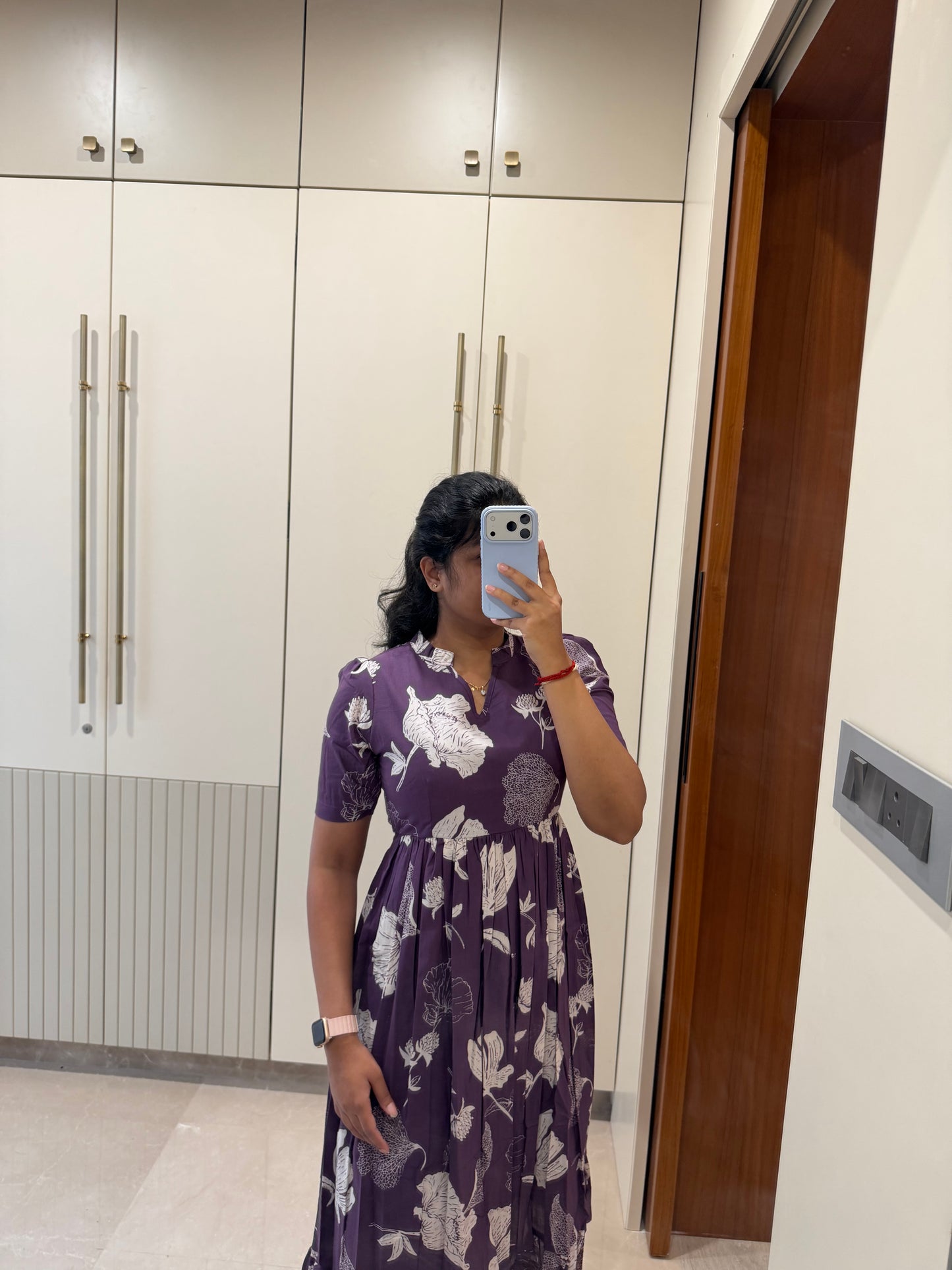 Purple Floral Cotton Maxi