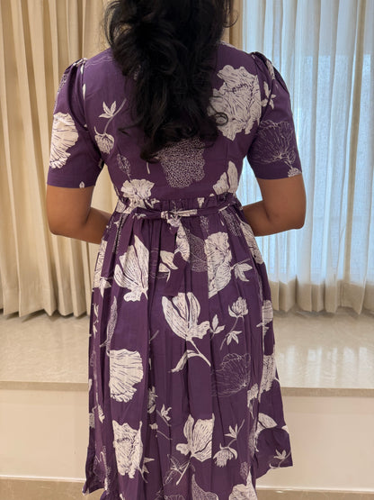 Purple Floral Cotton Maxi
