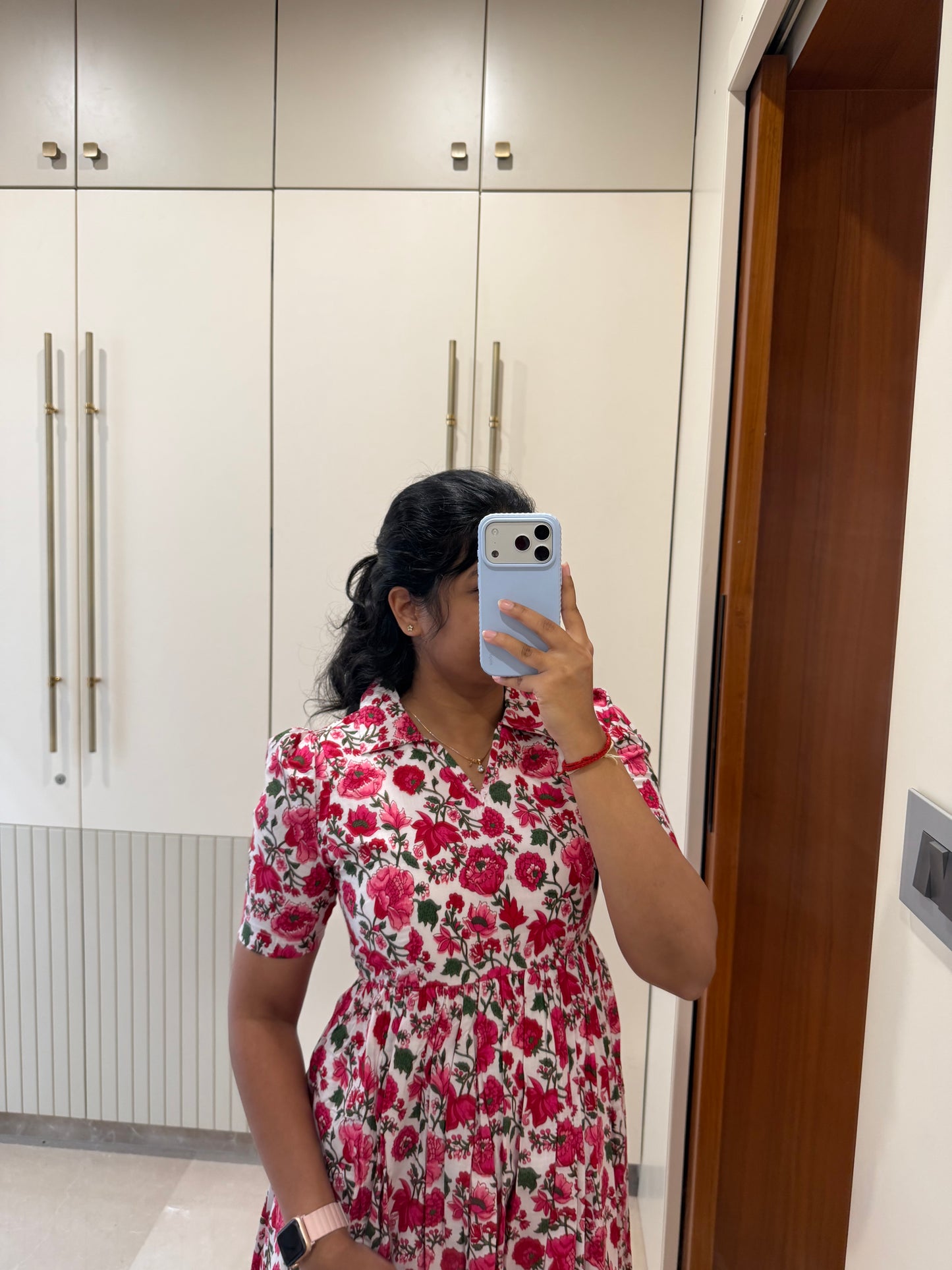 Pink Blooms Cotton Maxi