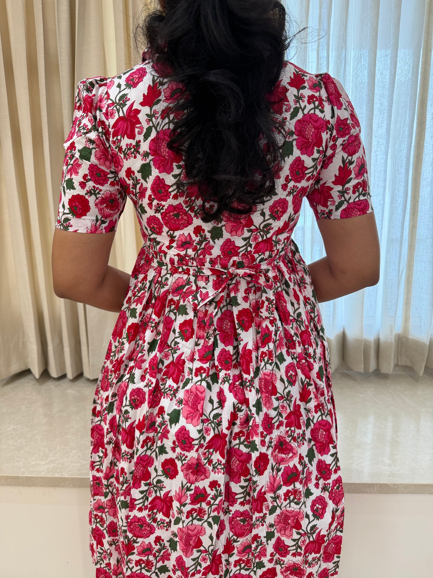 Pink Blooms Cotton Maxi