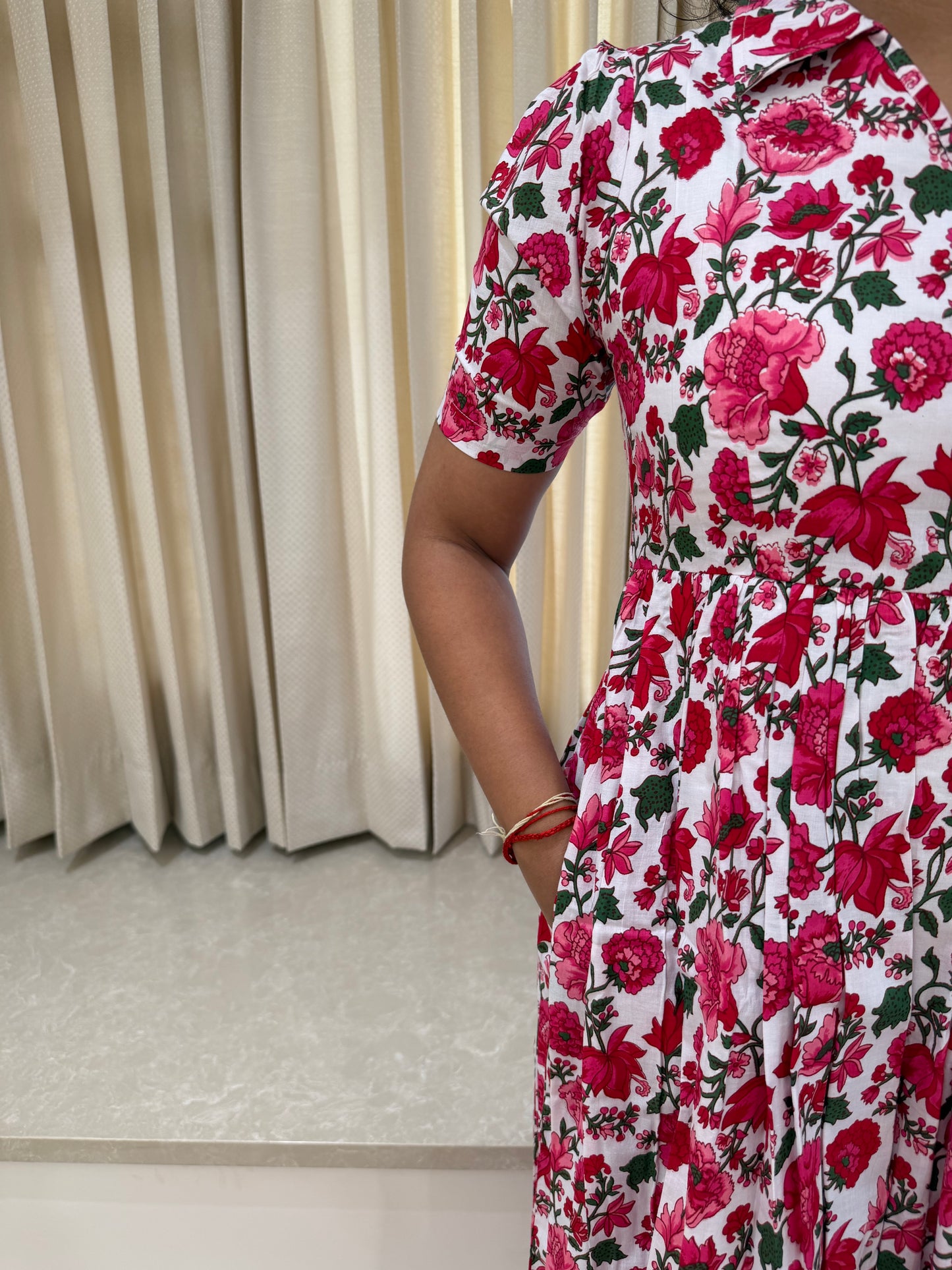 Pink Blooms Cotton Maxi