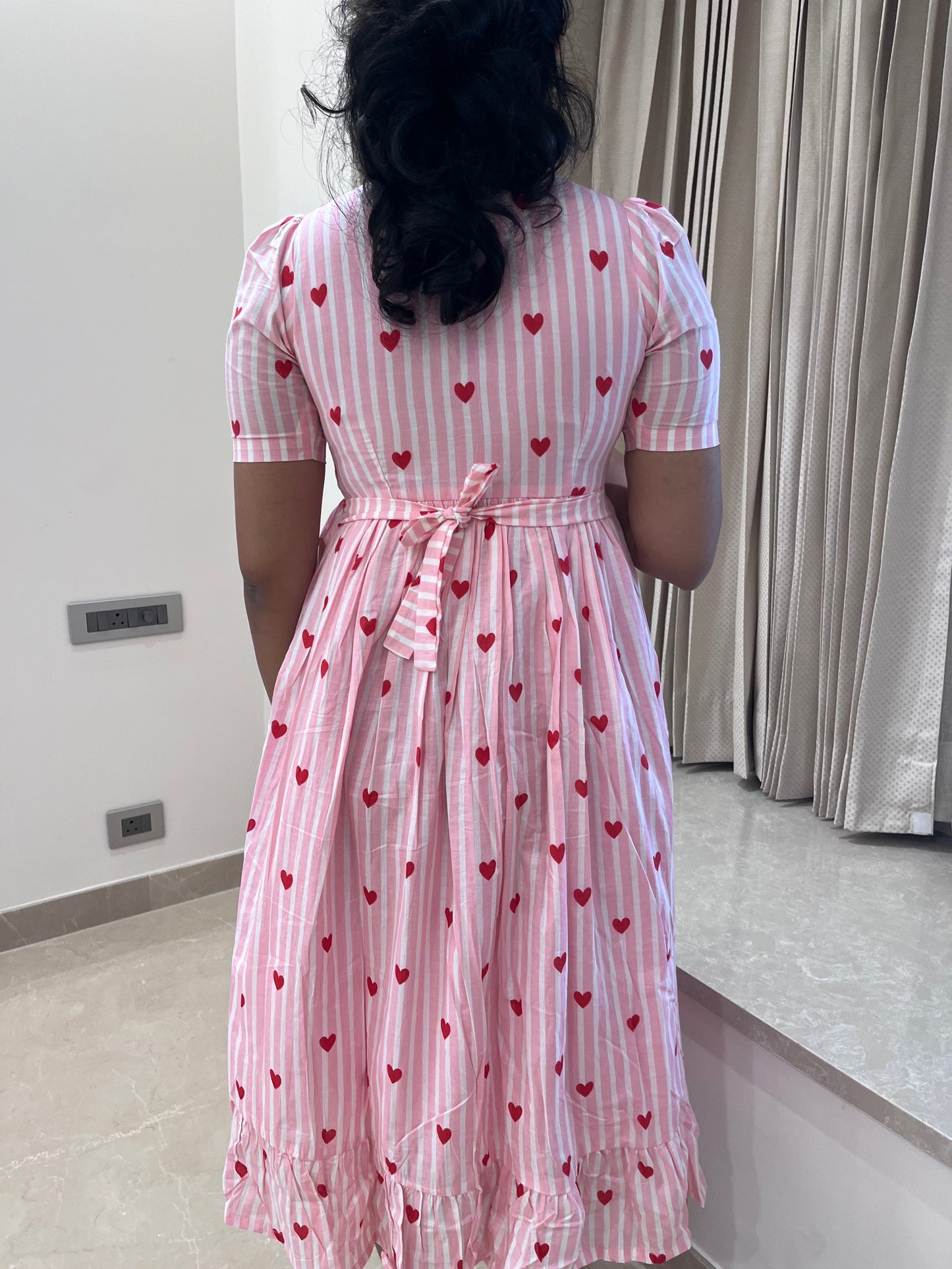 Pink Heart Cotton Maxi