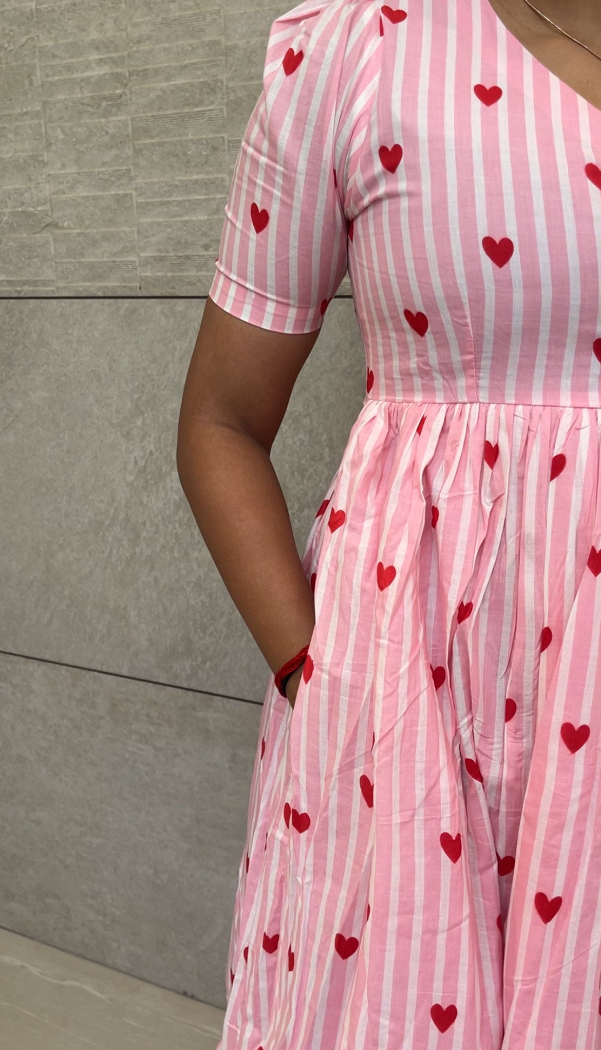 Pink Heart Cotton Maxi