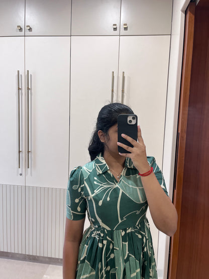 Green Leafy Cotton Maxi